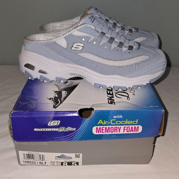Skechers D'Lites Nostalgic Breeze Mule in Light Blue, Size 8.5, new - Picture 1 of 9